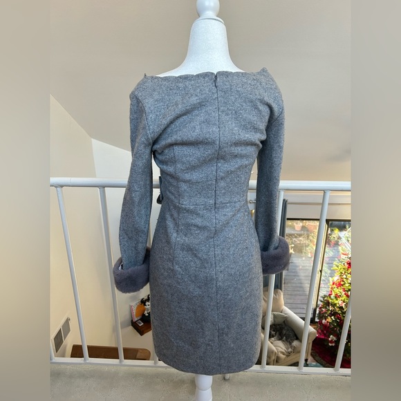 PROPORTION BODY DRESSING Dress gray Japan Faux Fur Cuff Winter Sexy Kawaii Wool - Picture 5 of 6